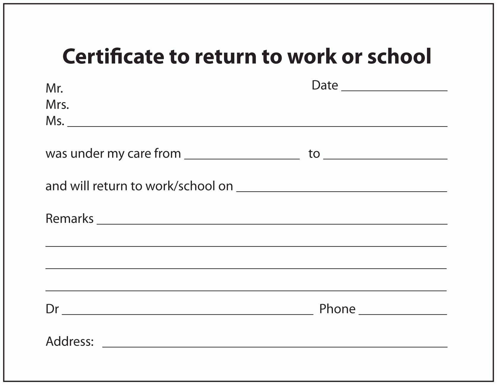 Sample Return To Work Slips | Certificate To Return To Work Pertaining To Australian Doctors Certificate Template
