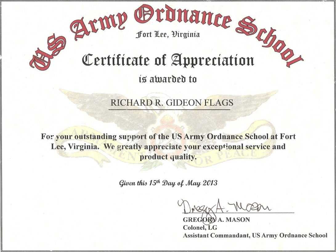 Sample Wording For Certificate Of Appreciation Example Guest In Army Certificate Of Achievement Template