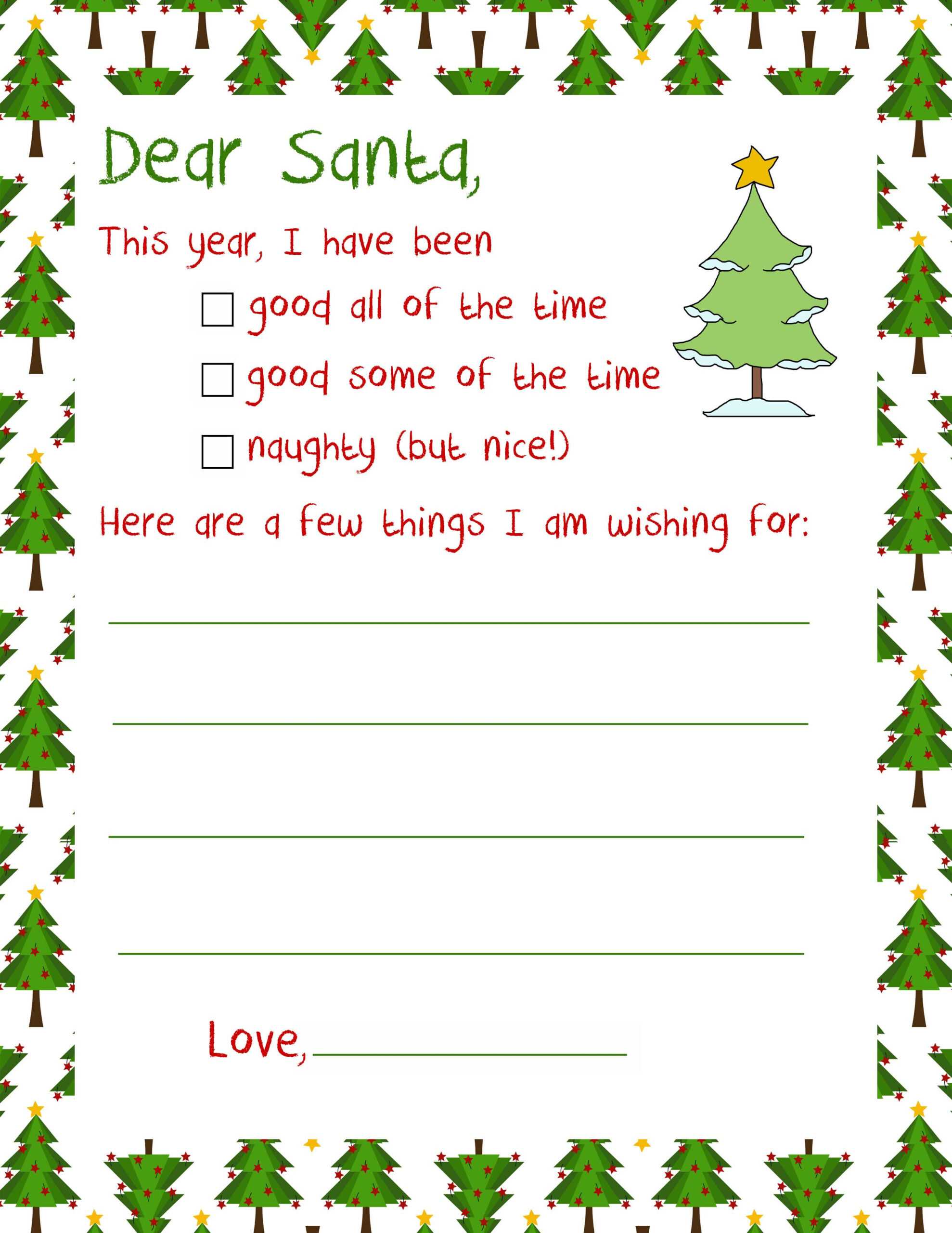 Santa Christmas Letter – Letter To Santa Inside Santa Letter Template Word