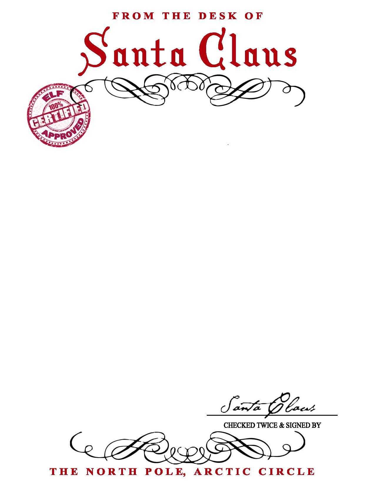 Santa Claus Letterhead.. Will Bring Lots Of Joy To Children Regarding Letter From Santa Template Word