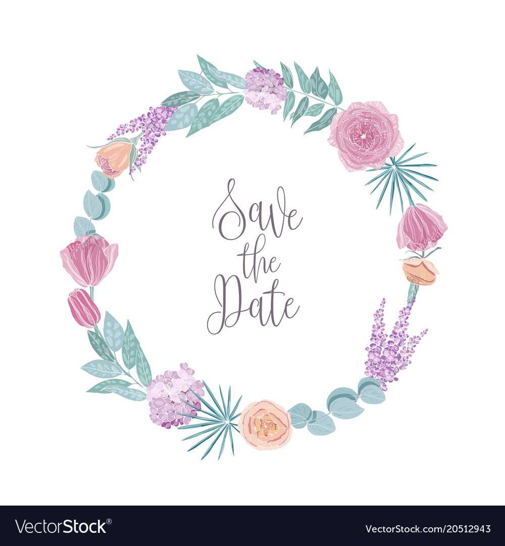 Save The Date Card Template Decorated With Round Pertaining To Save The Date Cards Templates