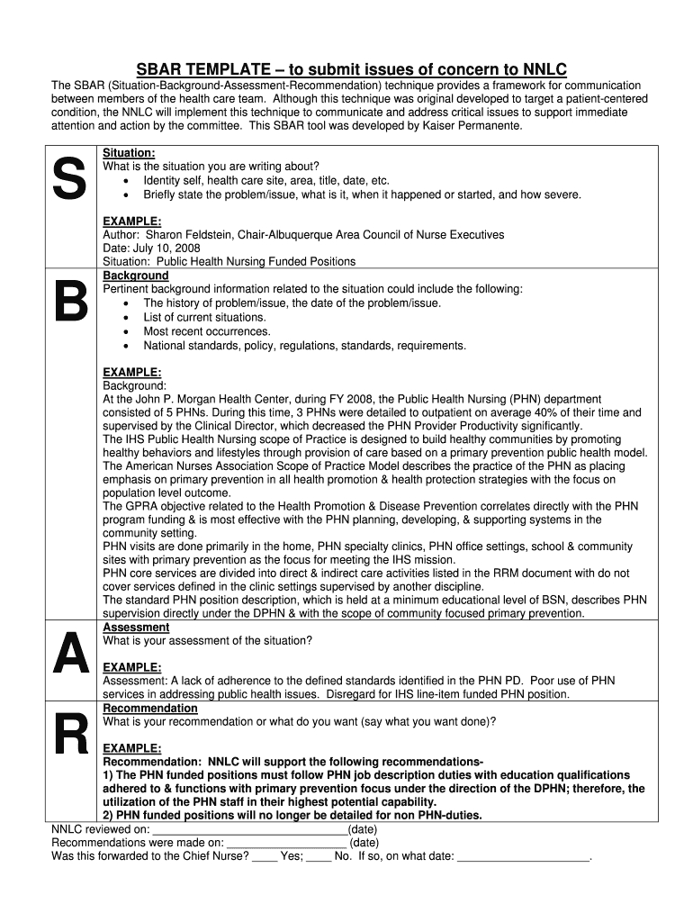 Sbar Template – Fill Online, Printable, Fillable, Blank With Sbar Template Word