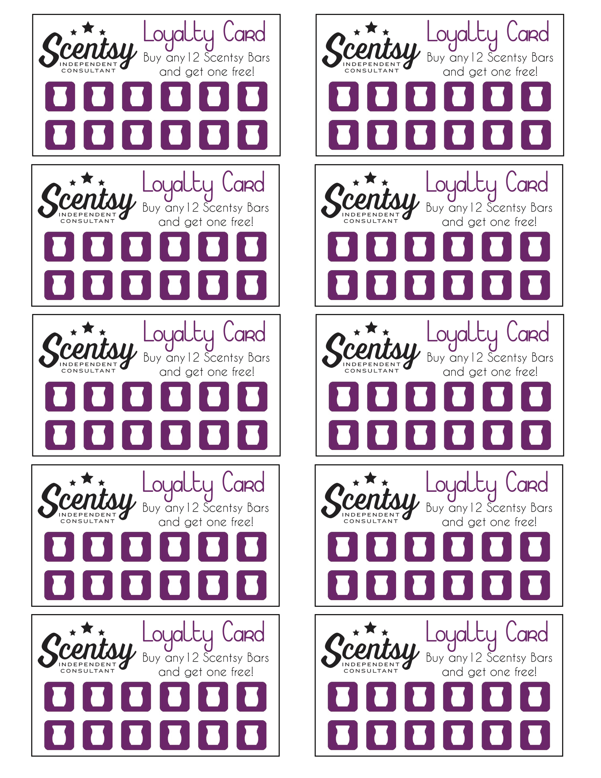 Scentsy Loyalty Card … | Scentsy In 2019… – Free Printable With Regard To Customer Loyalty Card Template Free