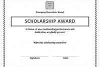 Scholarship Award Certificate Template | Certificate throughout Scholarship Certificate Template