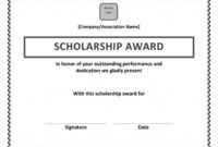 Scholarship Award Certificate Template | Certificate with Scholarship Certificate Template Word