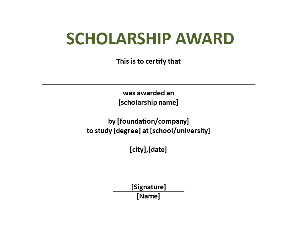 Scholarship Award Certificate Template | Templates At Pertaining To Scholarship Certificate Template