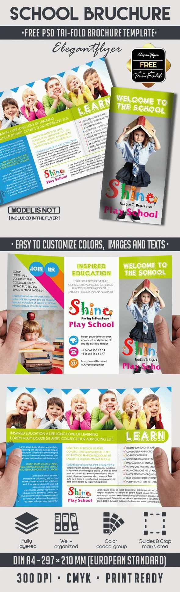 School – Free Psd Tri Fold Psd Brochure Template With Regard To Play School Brochure Templates