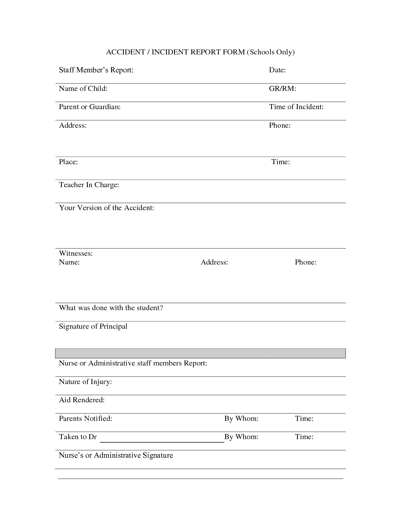 School Incident Report Forms – Major.magdalene Project Inside First Aid Incident Report Form Template