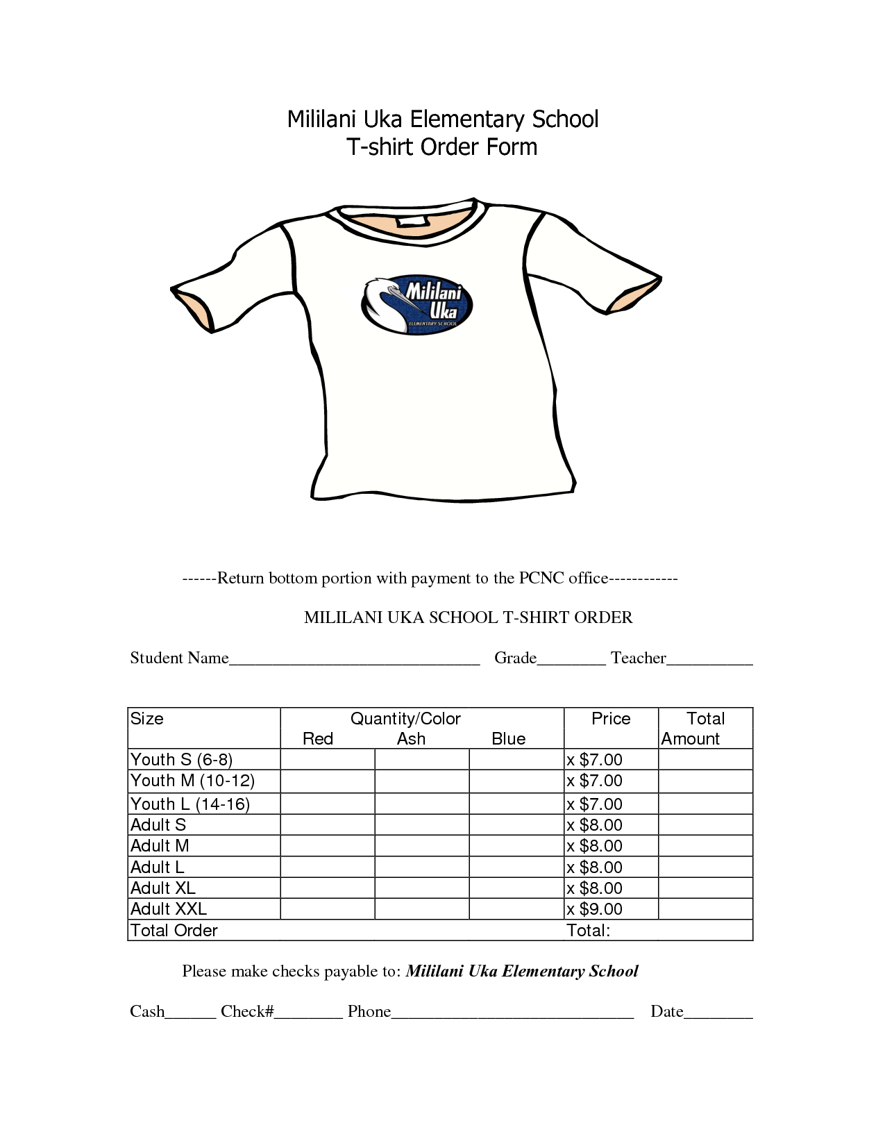 School T Shirt Order Form Template | Order Form Template With Blank T Shirt Order Form Template