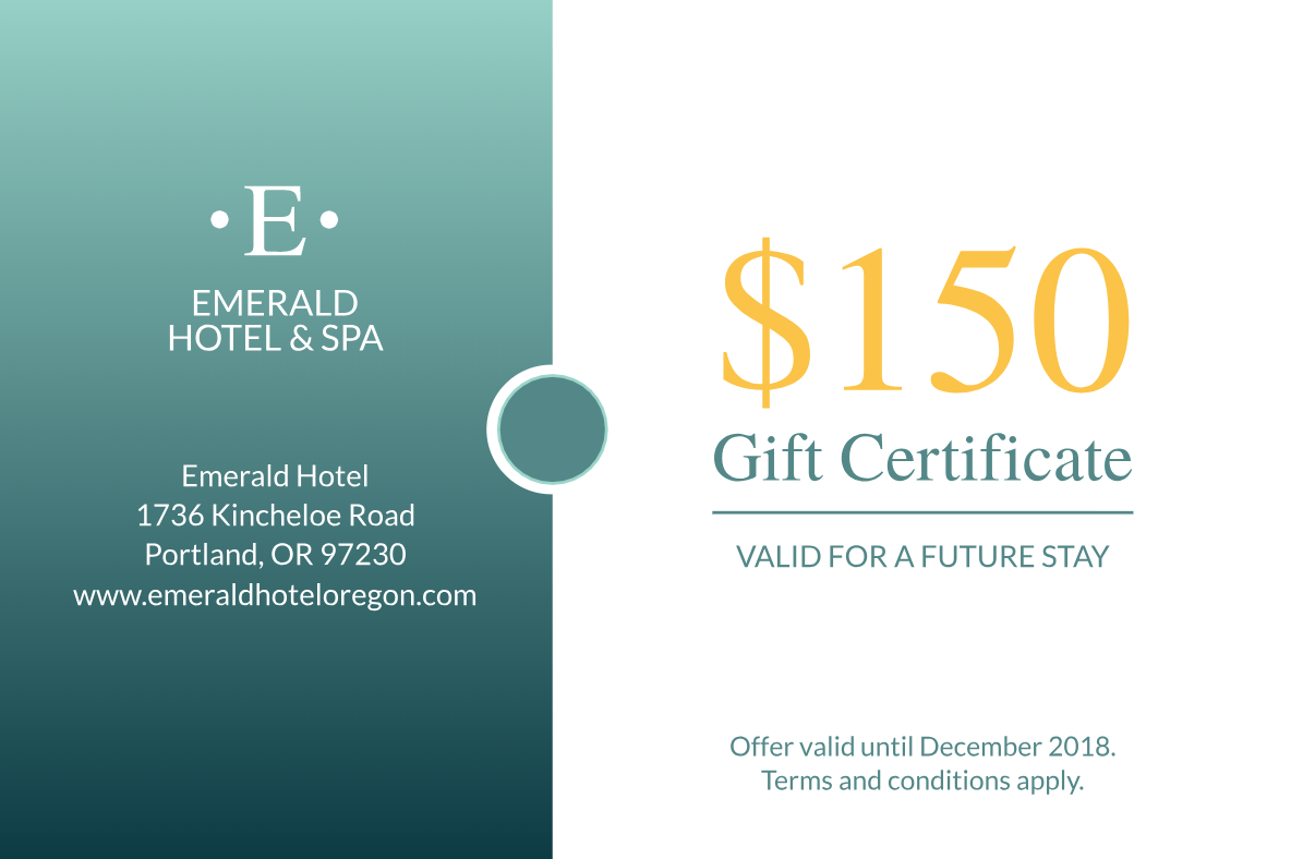 Seaside Hotel Gift Certificate Template | Gift Certificate With Gift Certificate Template Indesign