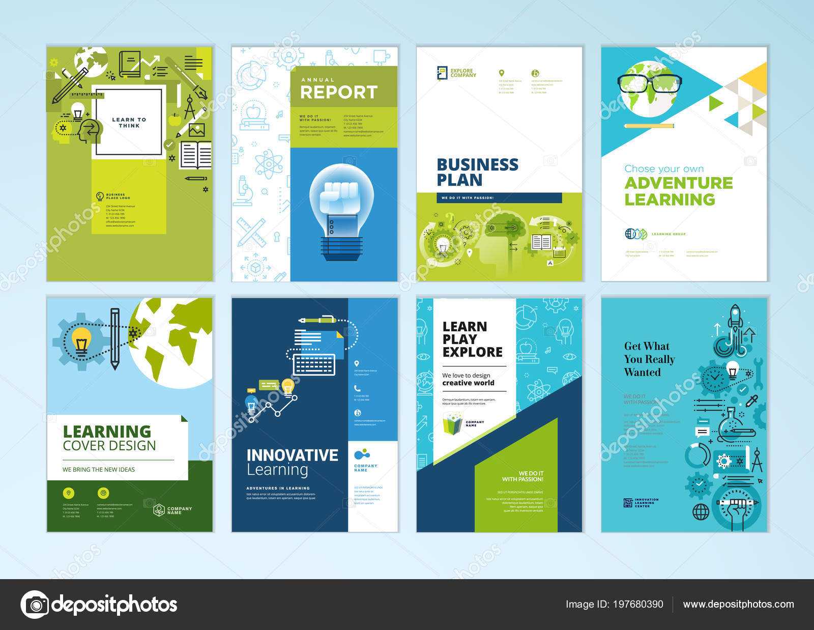Set Brochure Design Templates Subject Education School Intended For School Brochure Design Templates