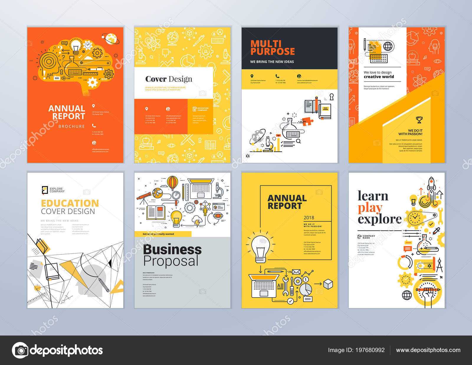 Set Brochure Design Templates Subject Education School With School Brochure Design Templates