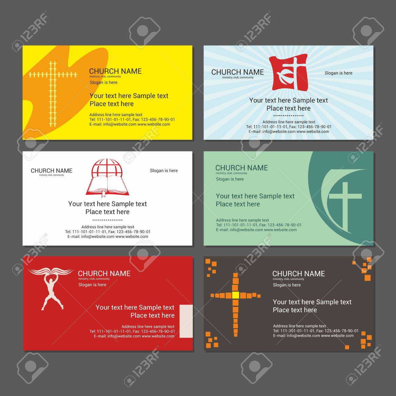 Set Christian Business Cards. For The Church, The Ministry, The.. Within Christian Business Cards Templates Free