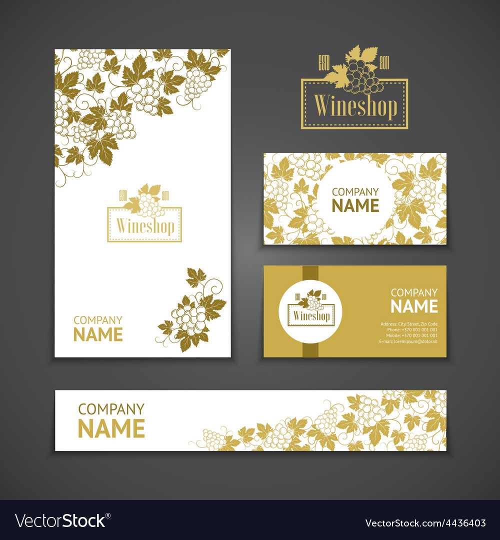 Set Of Business Cards Templates For Wine Company Intended For Company Business Cards Templates