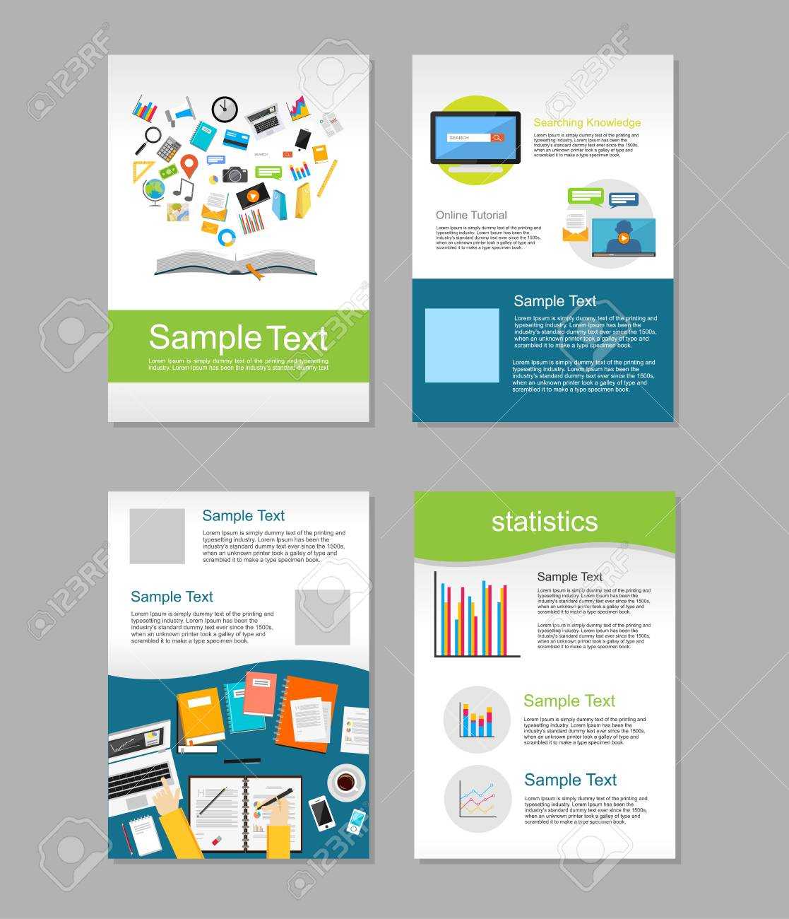 Set Of Flyer. Brochure Design Templates. Education Infographic.. With Brochure Design Templates For Education