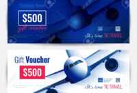 Set Of Gift Travel Voucher Template. Gift Certificate For A.. within Free Travel Gift Certificate Template