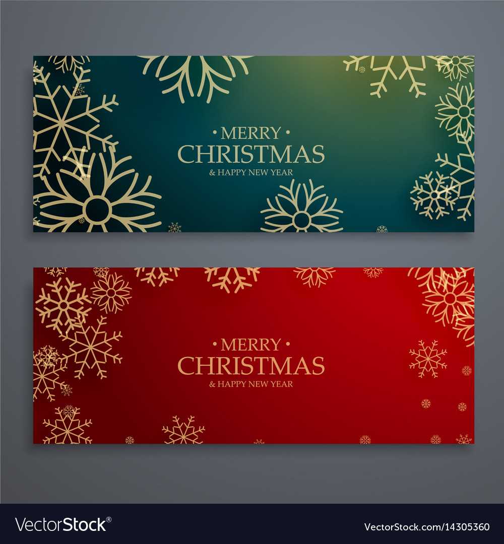 Set Of Two Merry Christmas Banners Template In With Merry Christmas Banner Template