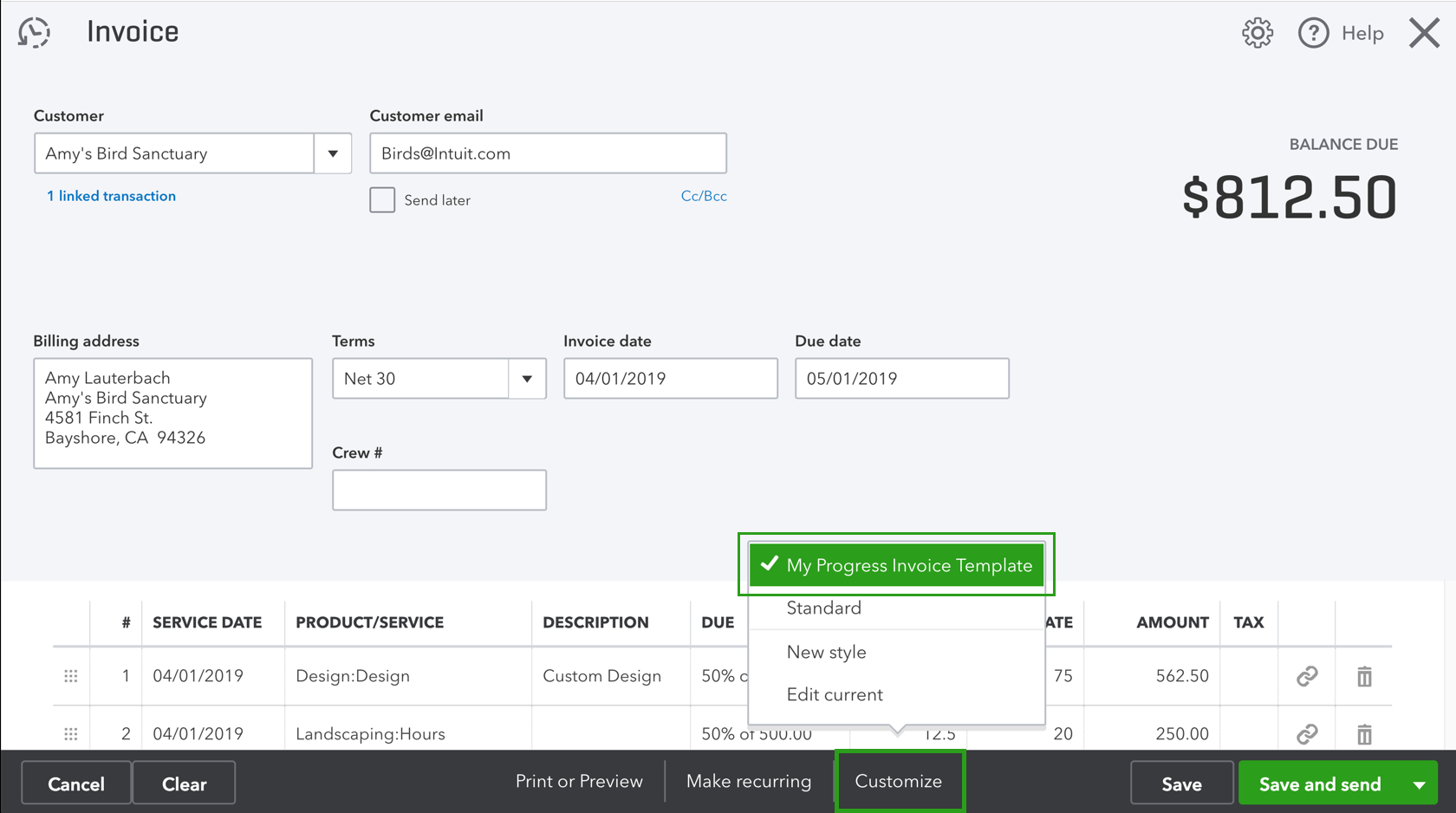 Set Up And Send Progress Invoices In Quickbooks On With Quick Book Reports Templates