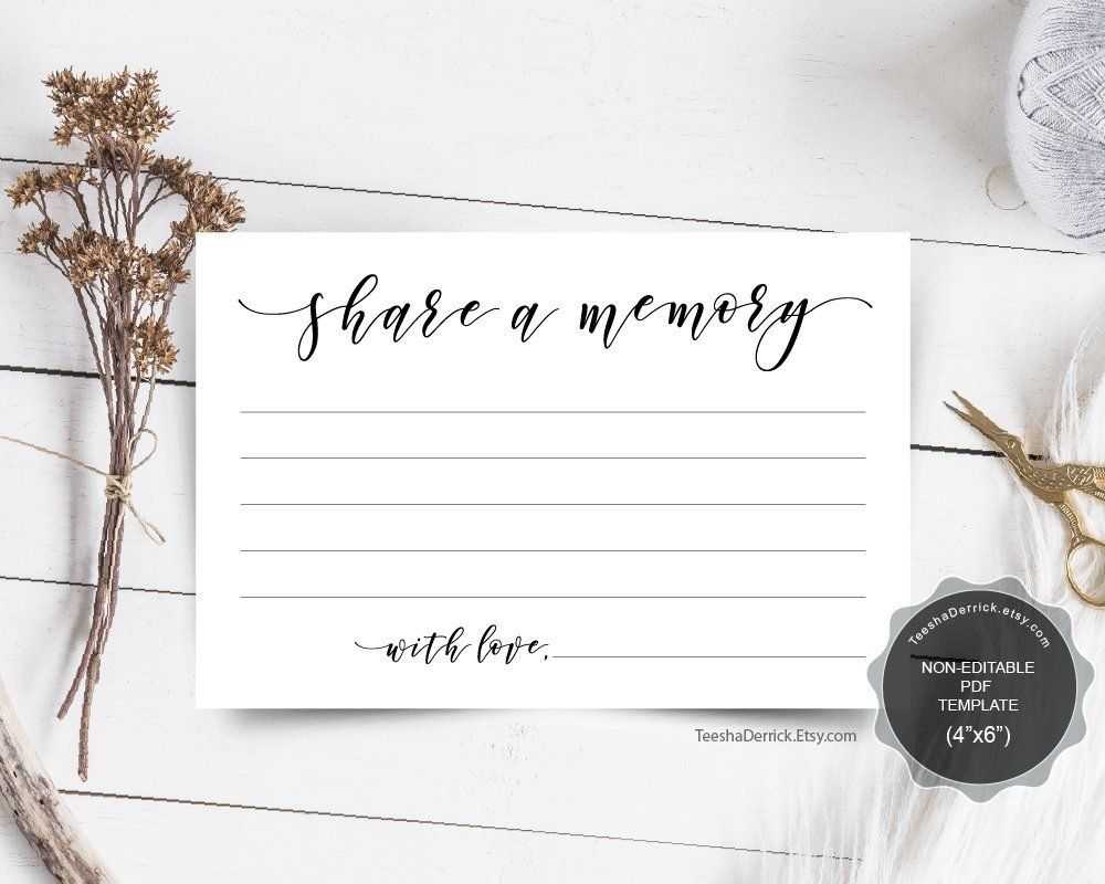 Share A Memory Card Template, Funeral Memory Card, Instant With In Memory Cards Templates
