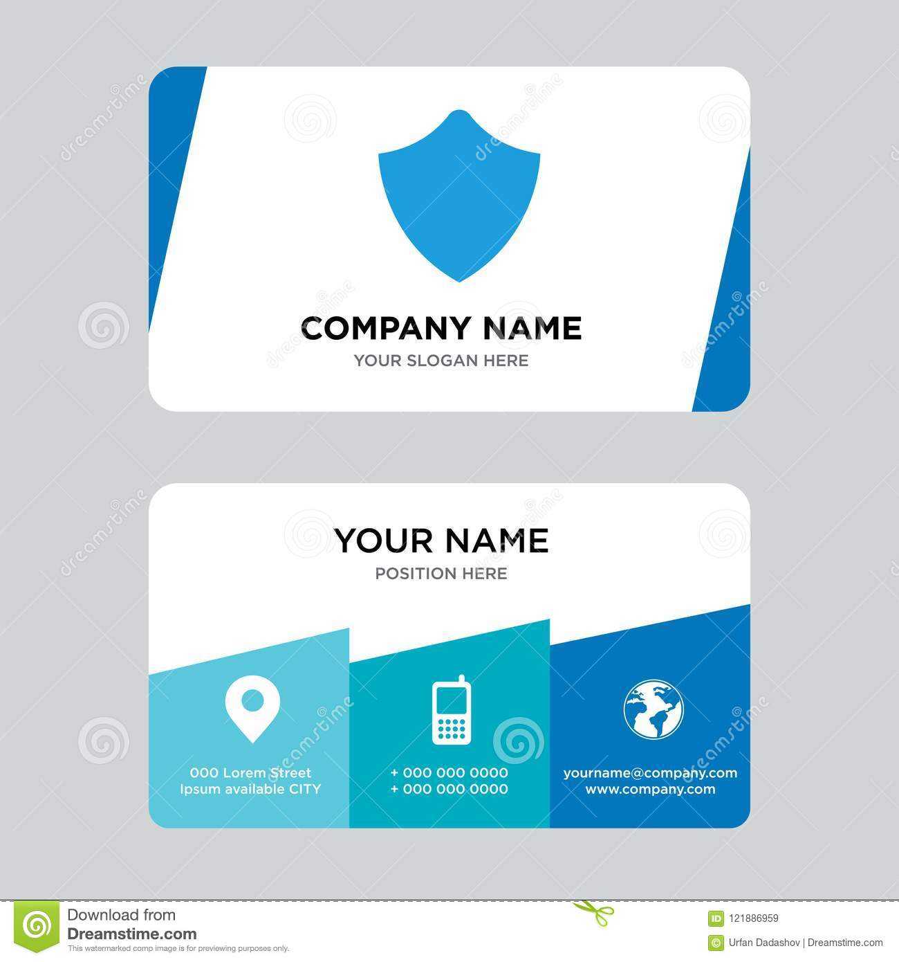 Shield Business Card Design Template, Visiting For Your With Shield Id Card Template