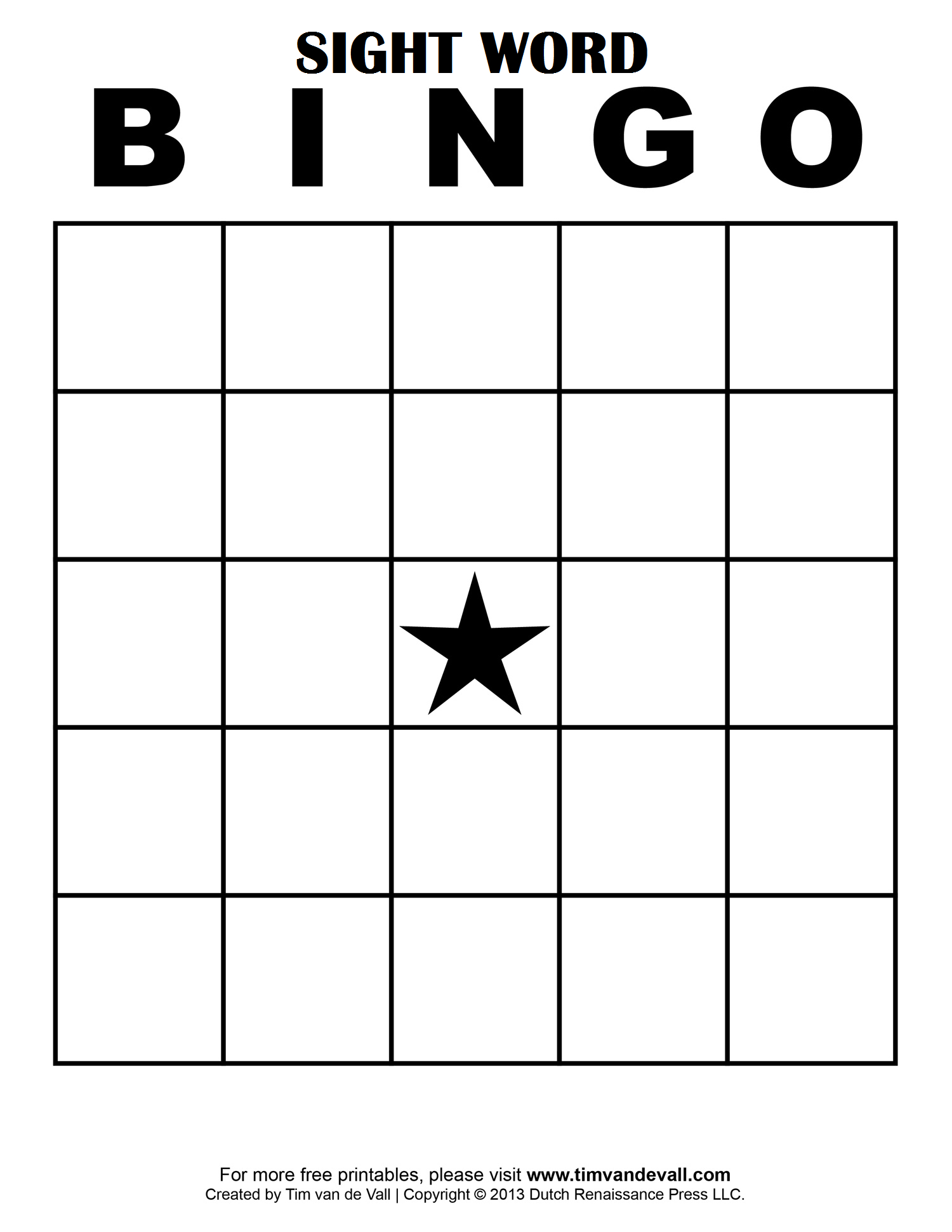 Sight Word Bingo … | Free Bingo Cards, Bingo Card Template For Bingo Card Template Word