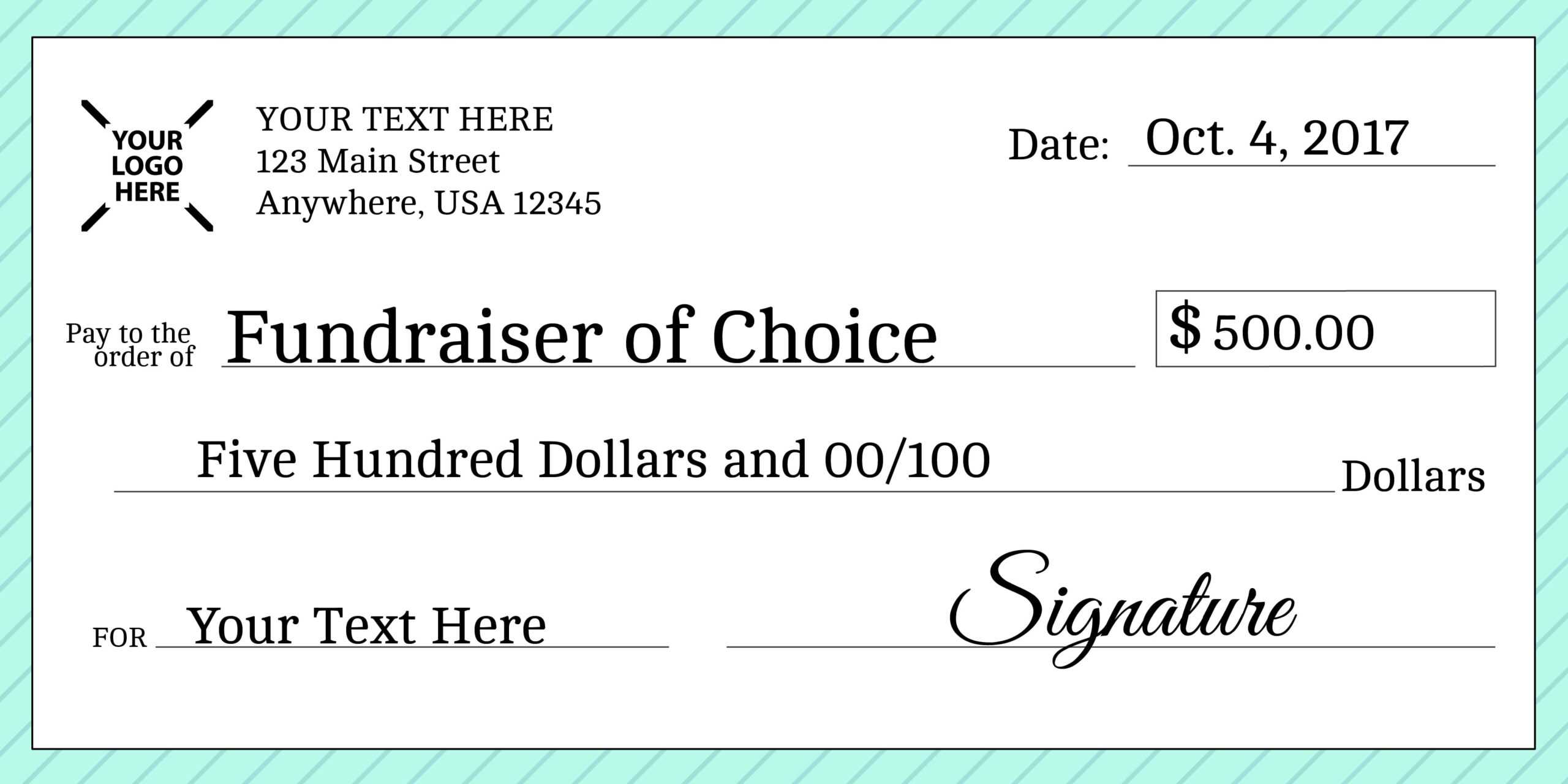 Signage 101 – Giant Check Uses And Templates | Signs Blog Throughout Customizable Blank Check Template