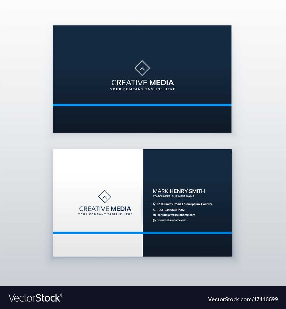 Simple Blue Business Card Design Template With Designer Visiting Cards Templates