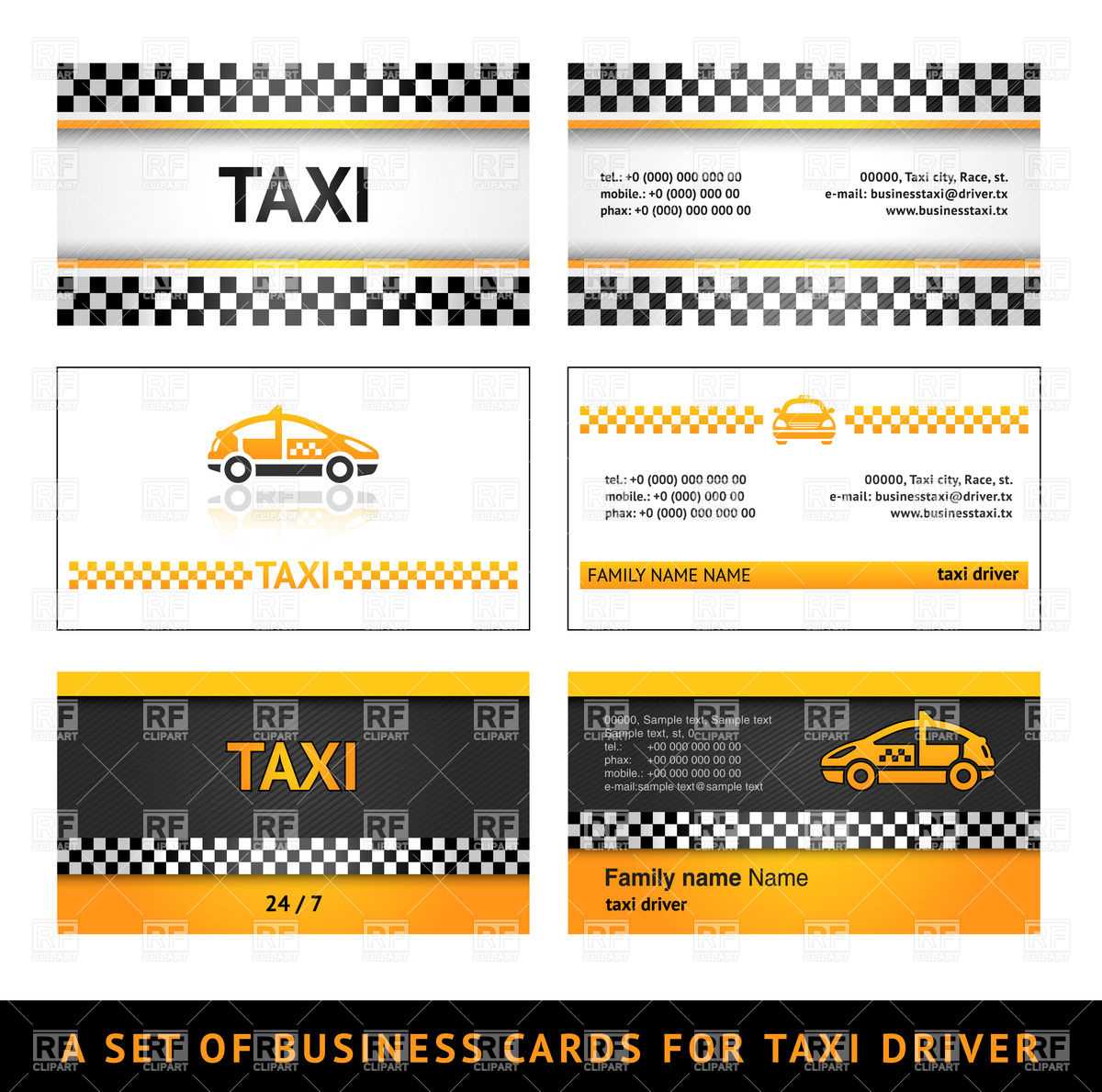 Simple Business Card Templates For Taxi Stock Vector Image In Transport Business Cards Templates Free