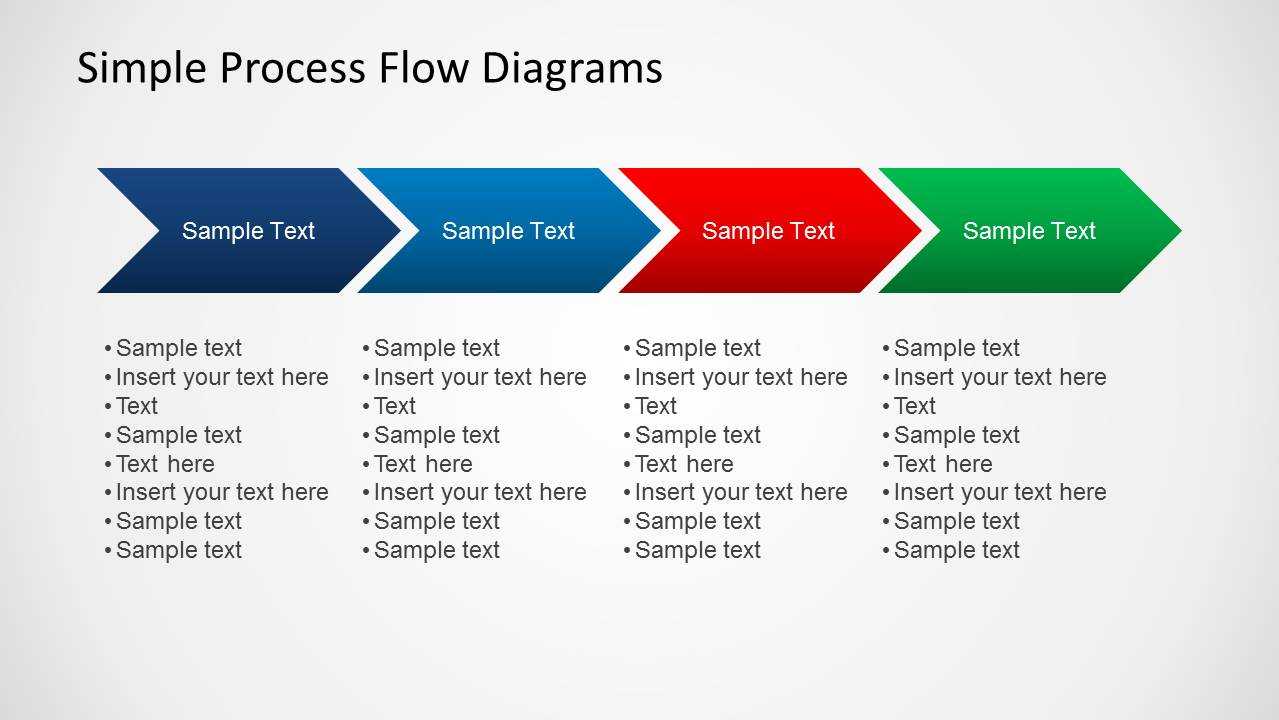 Simple Chevron Process Flow Diagram For Powerpoint Pertaining To Powerpoint Chevron Template