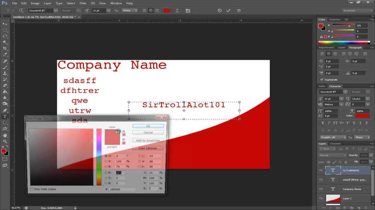 Simple Tutorials – Photoshop Cs6 – Making A Buisness Card With Business Card Template Photoshop Cs6