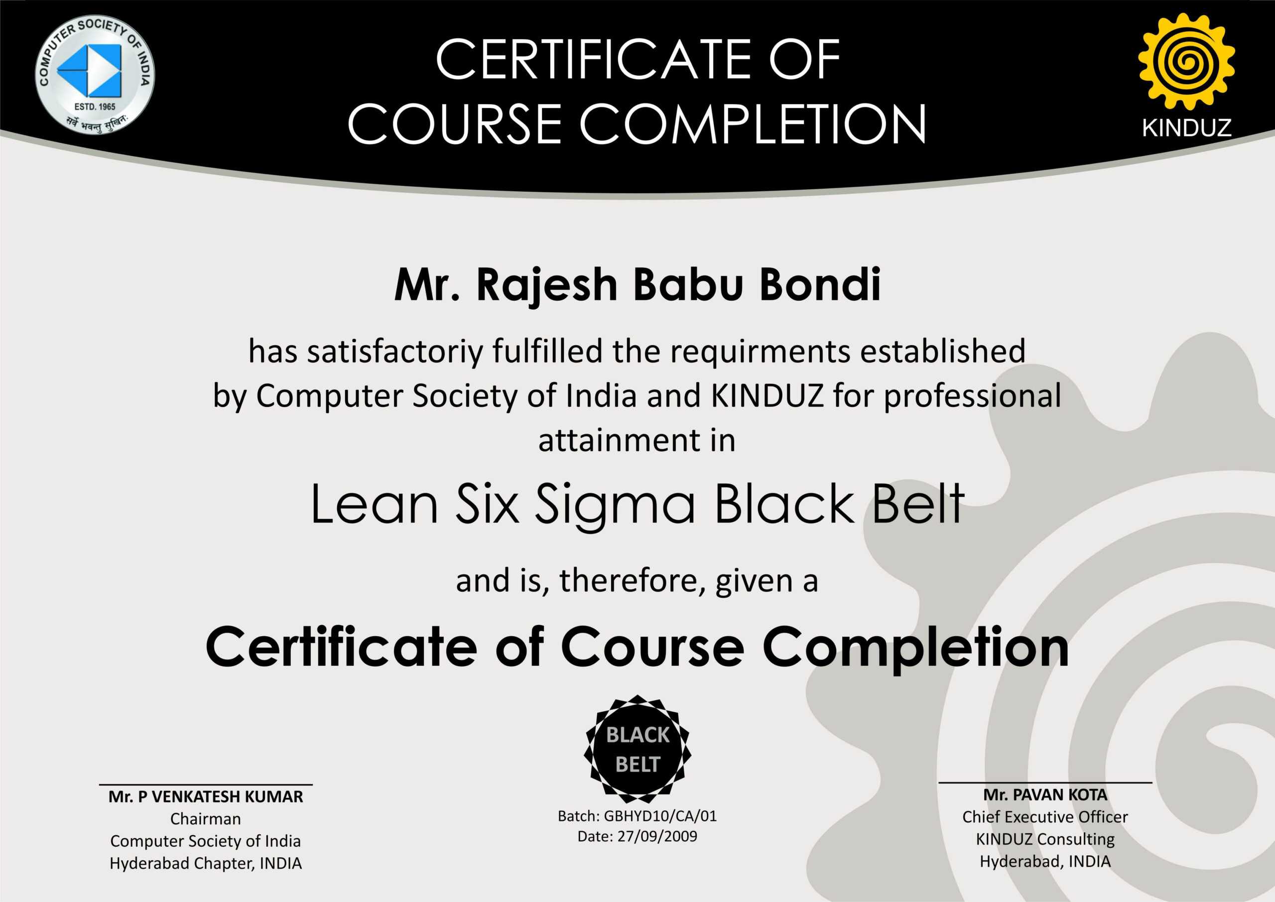 Six Sigma Black Belt Certificate Template – Carlynstudio With Green Belt Certificate Template