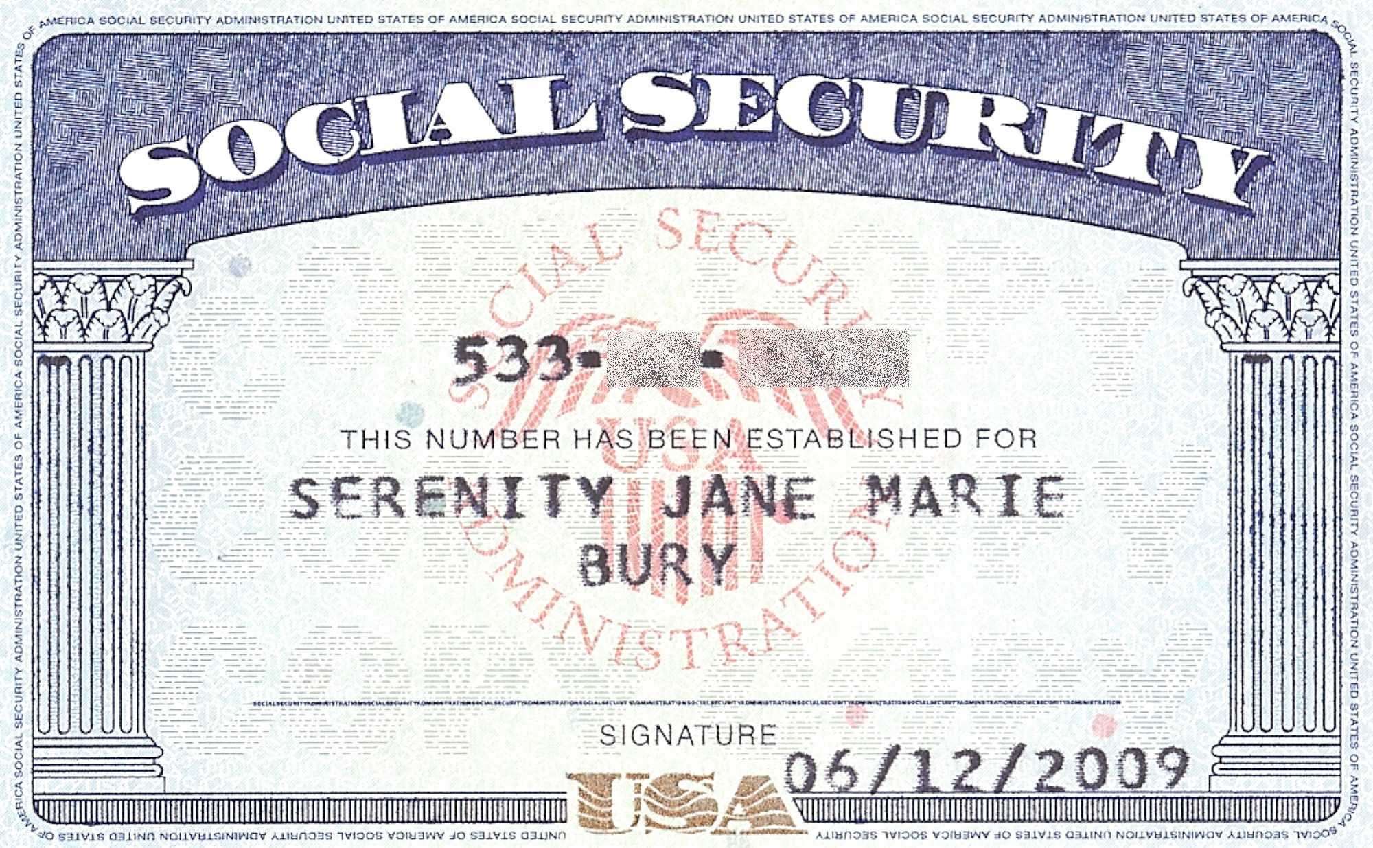 Blank Social Security Card Template