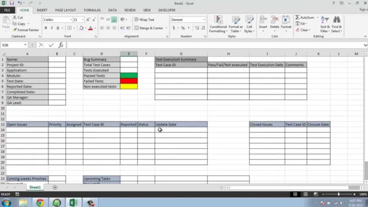 Software Testing Weekly Status Report Template Intended For Weekly Status Report Template Excel