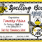 Spelling Bee Awards ~ Fillable | Spelling Bee, Bee Pertaining To Spelling Bee Award Certificate Template