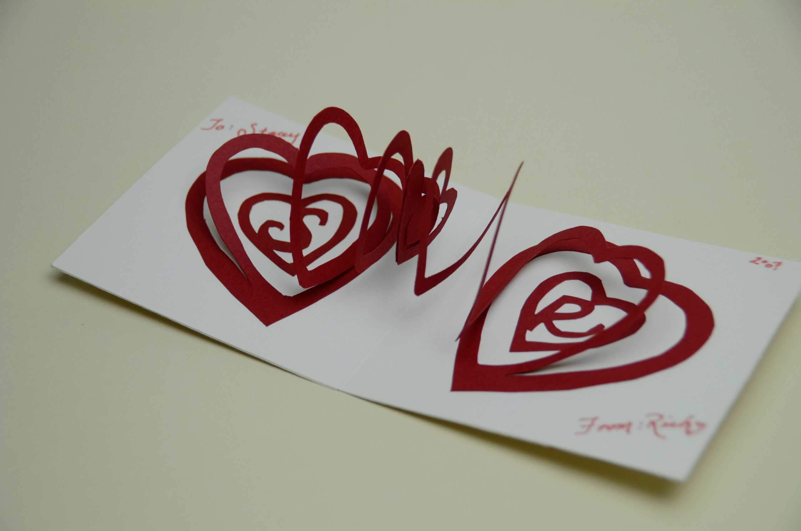 Spiral Heart Pop Up Card Template For Pop Out Heart Card Template
