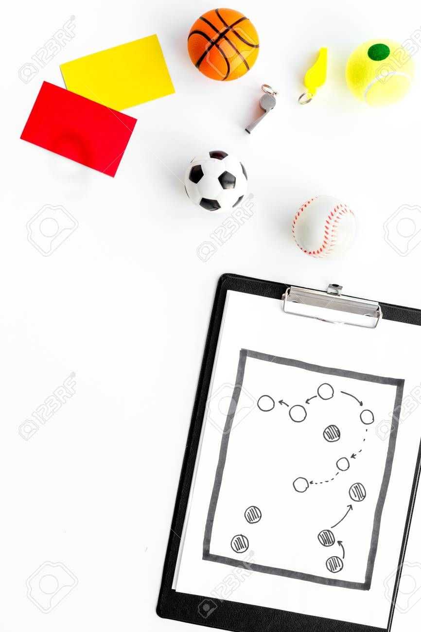 Sport Judging Concept. Soccer Referee. Tactic Plan For Game Regarding Football Referee Game Card Template