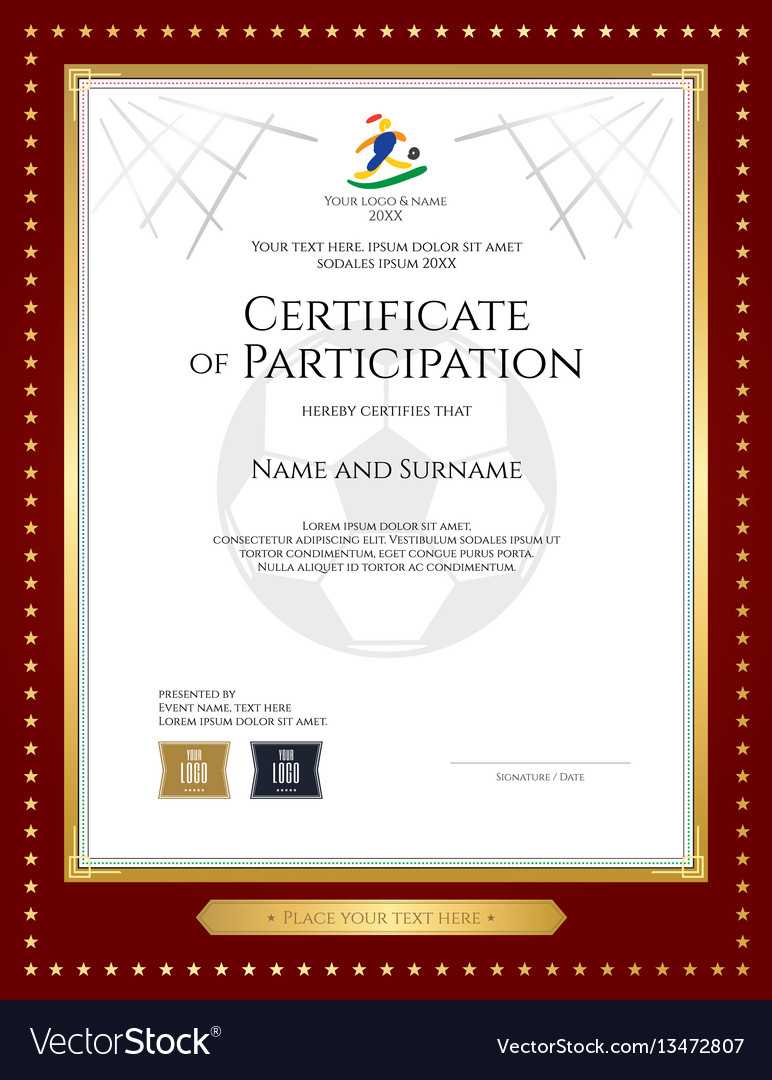 Sport Theme Certificate Of Participation Template With Regard To Certificate Of Participation Template Pdf