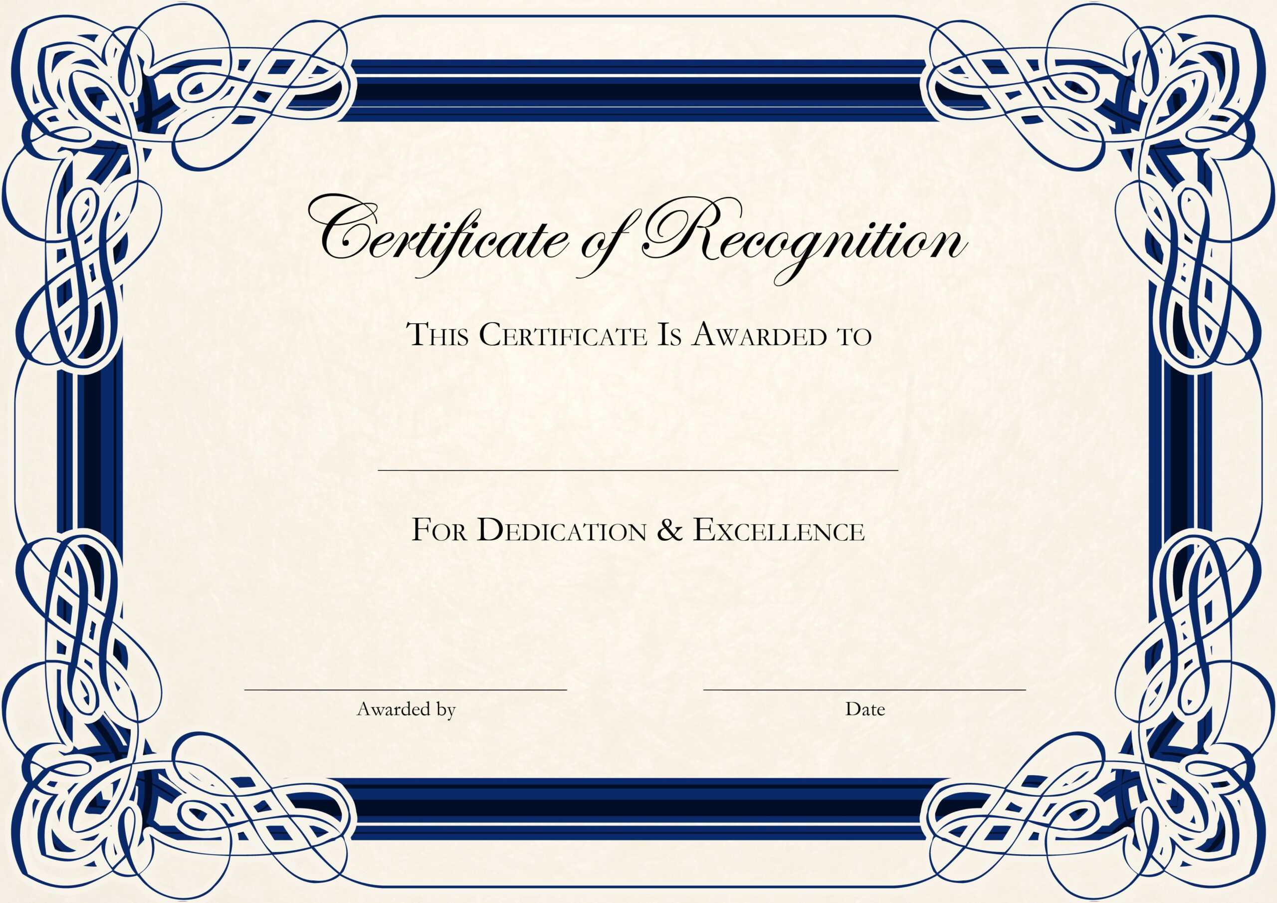 Sports Cetificate | Certificate Of Recognition A4 Thumbnail Pertaining To Free Template For Certificate Of Recognition