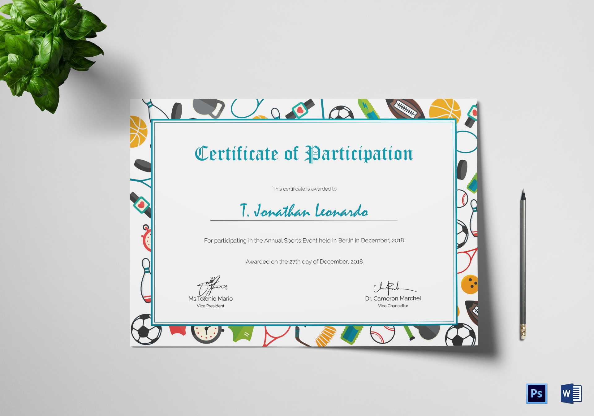 Sports Participation Certificate Template For Sports Day Certificate Templates Free