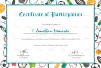 Sports Participation Certificate Template with regard to Athletic Certificate Template