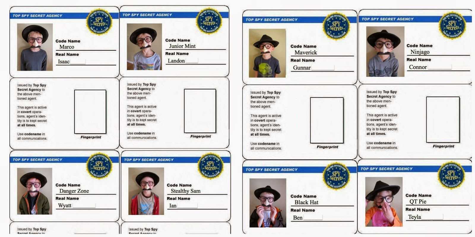 Spy Id Card | We Also Sent Each Boy Home With His Own Set Of Intended For Spy Id Card Template