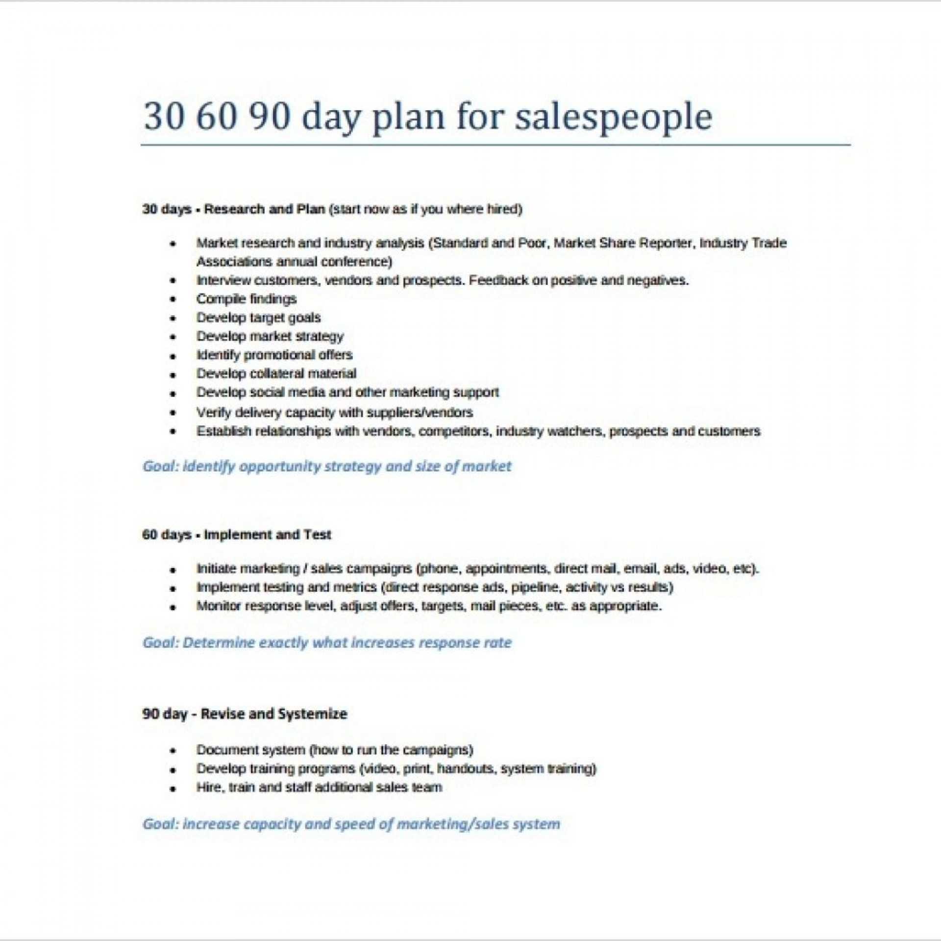 Staggering 30 60 90 Day Marketing Plan Template Sample Free Pertaining To 30 60 90 Day Plan Template Word