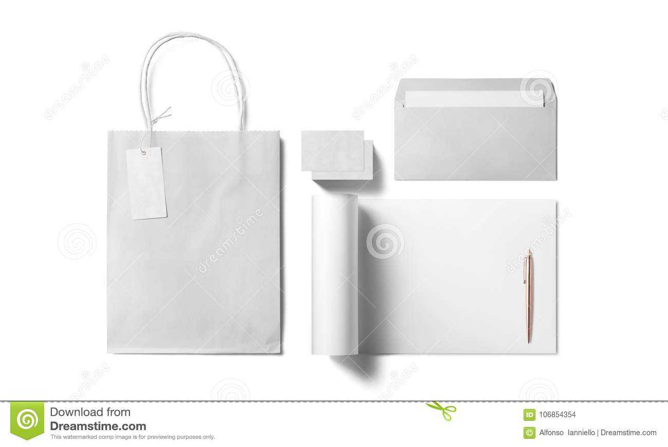Stationery Template Design With Blank, Name Card, Envelope Regarding Blank Luggage Tag Template