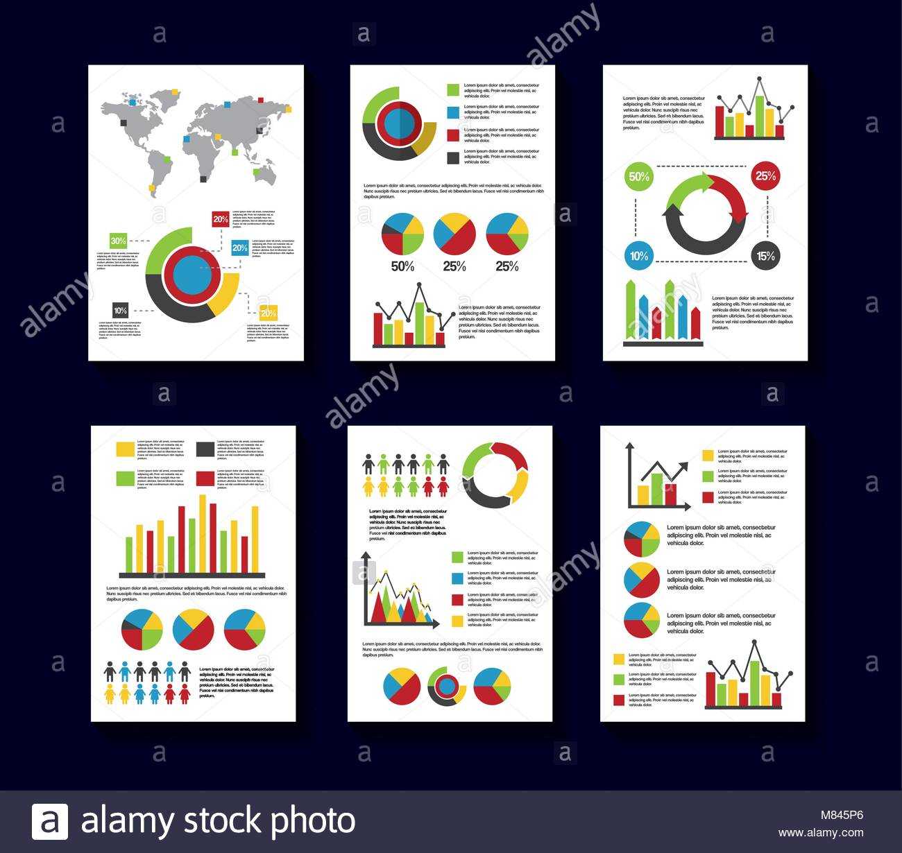 Statistics Data Business Report Template Style Charts And Pertaining To Illustrator Report Templates