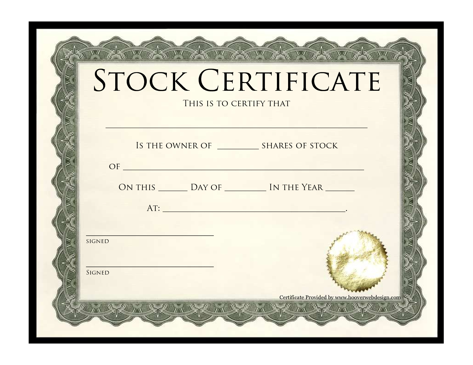 Stock Certificate Template | Best Template Collection For Mock Certificate Template