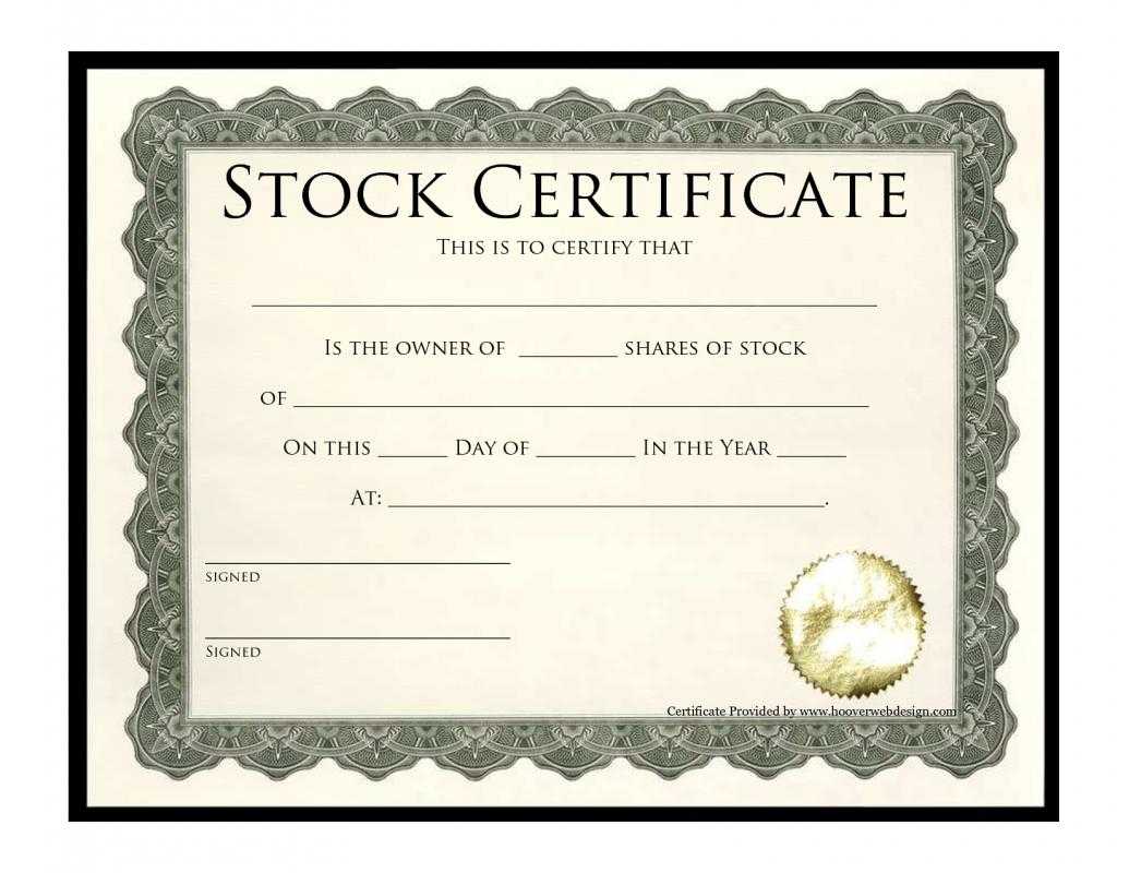 Stock Certificate Template | Template Business Intended For Template For Share Certificate