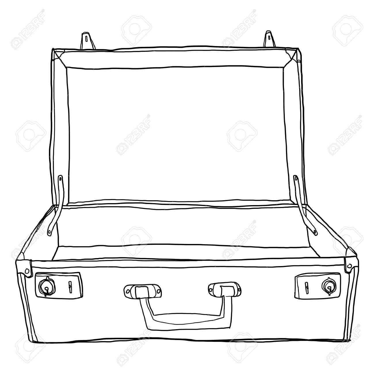Stock Illustration Inside Blank Suitcase Template