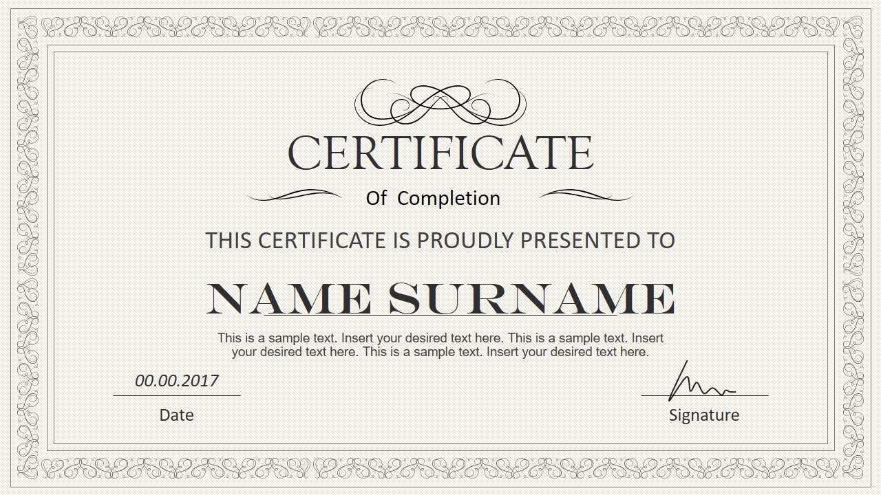 Stylish Certificate Powerpoint Templates Within Powerpoint Award Certificate Template