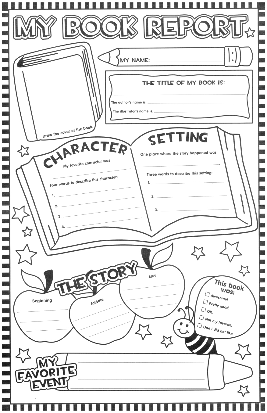 Book Report Template Grade 1