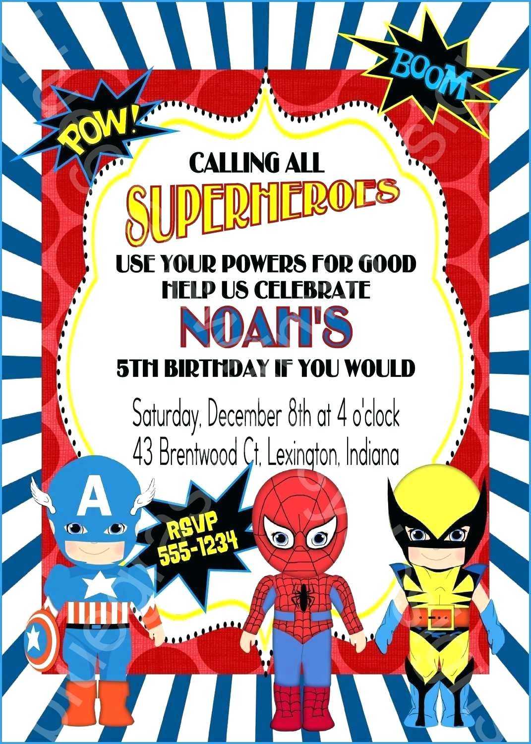 Superhero Template Printable – Amicuscolor.co With Superhero Birthday Card Template